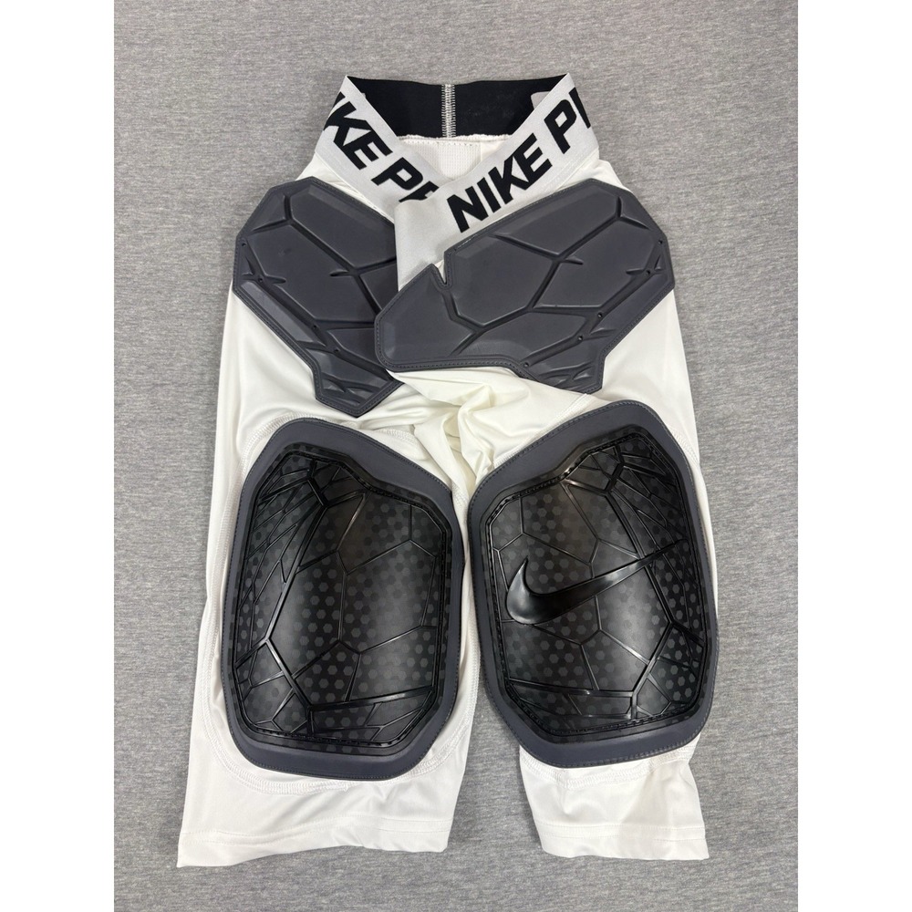 NWT Nike Pro Hyperstrong Padded Football Shorts White 5 Pad AQ2732-100 Large